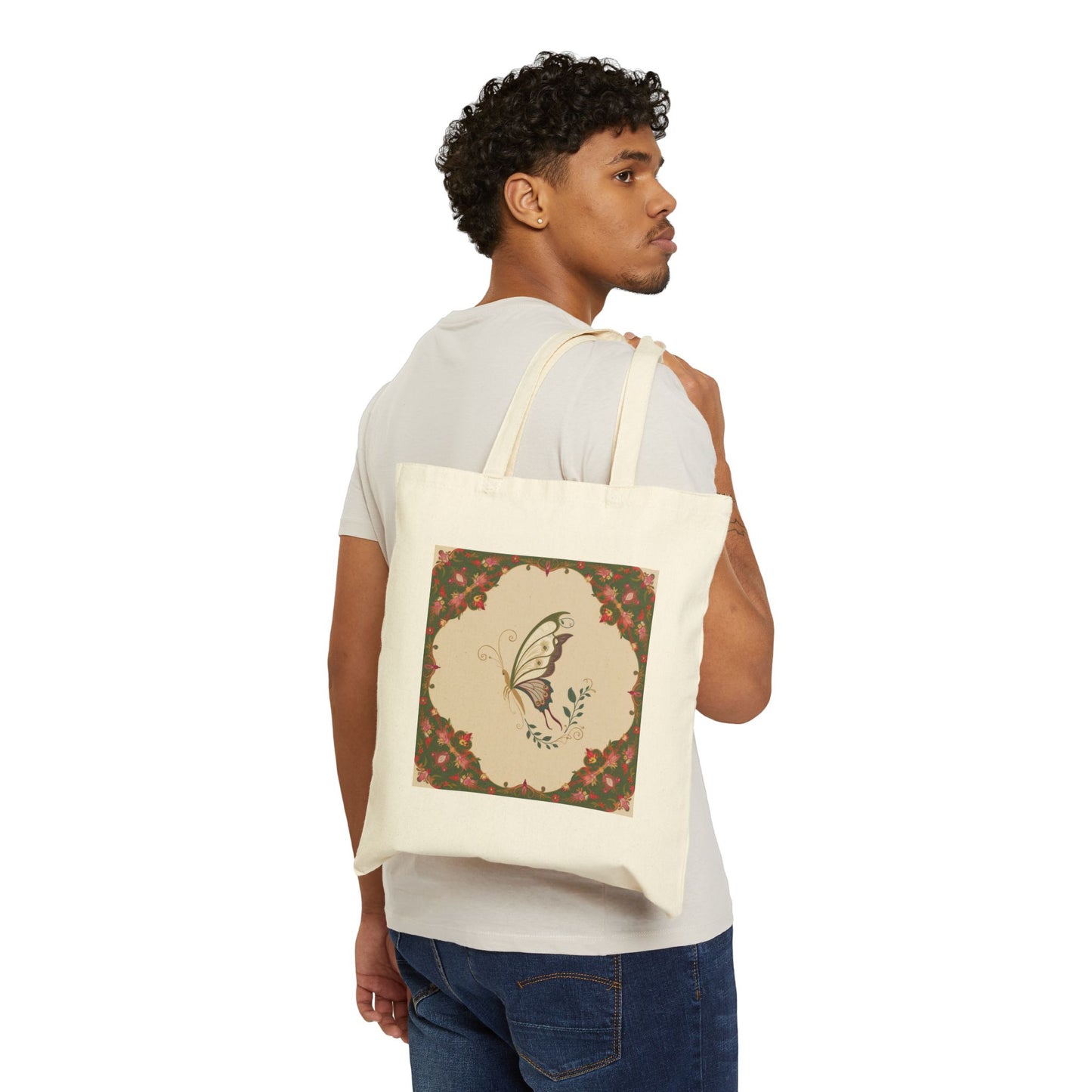 Butterfly Canvas Tote Bag, Durable 100% Cotton Shopping Bag for Everyday Use, Eco-Friendly Gift for Nature Lovers