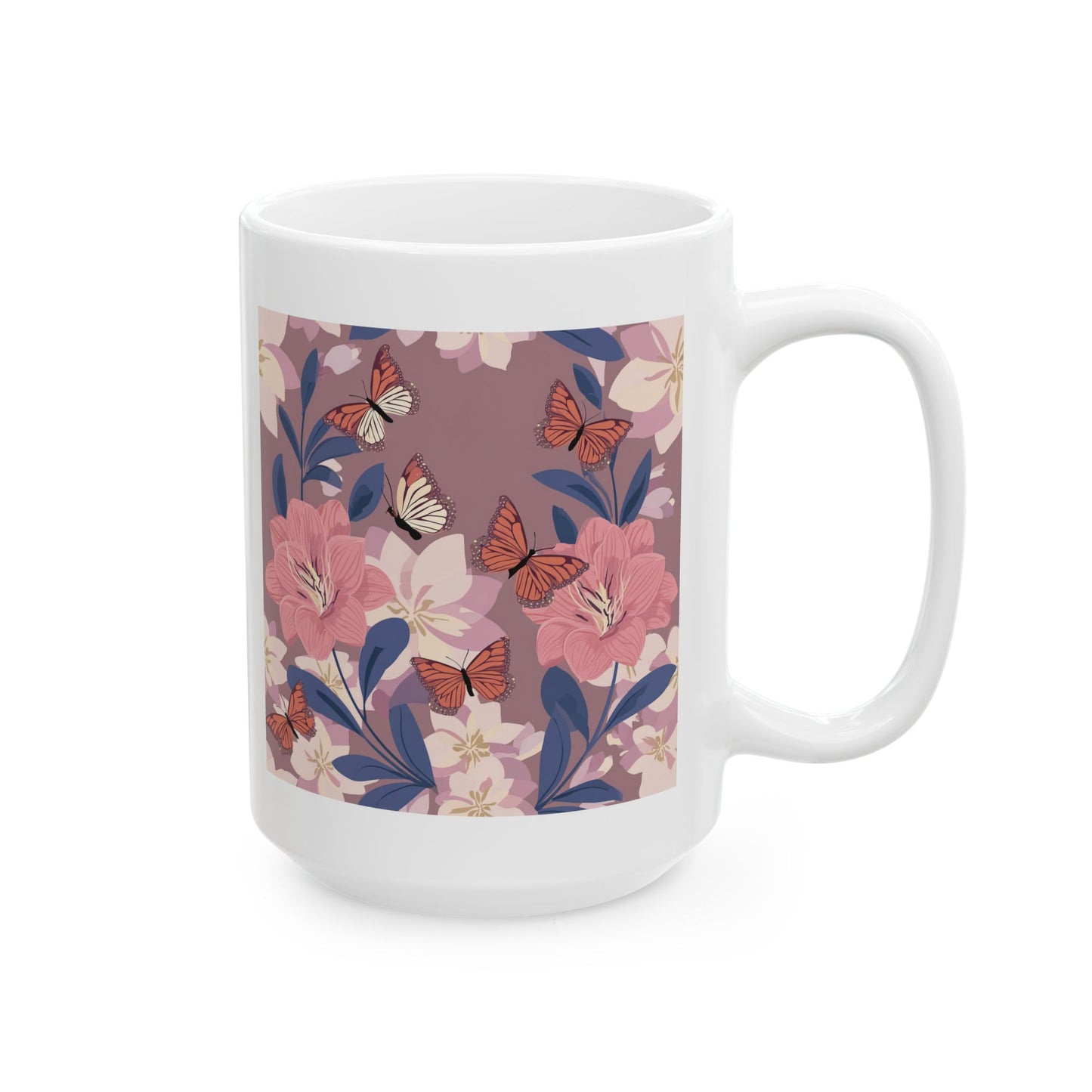 Butterflies in Flowers Ceramic Mug