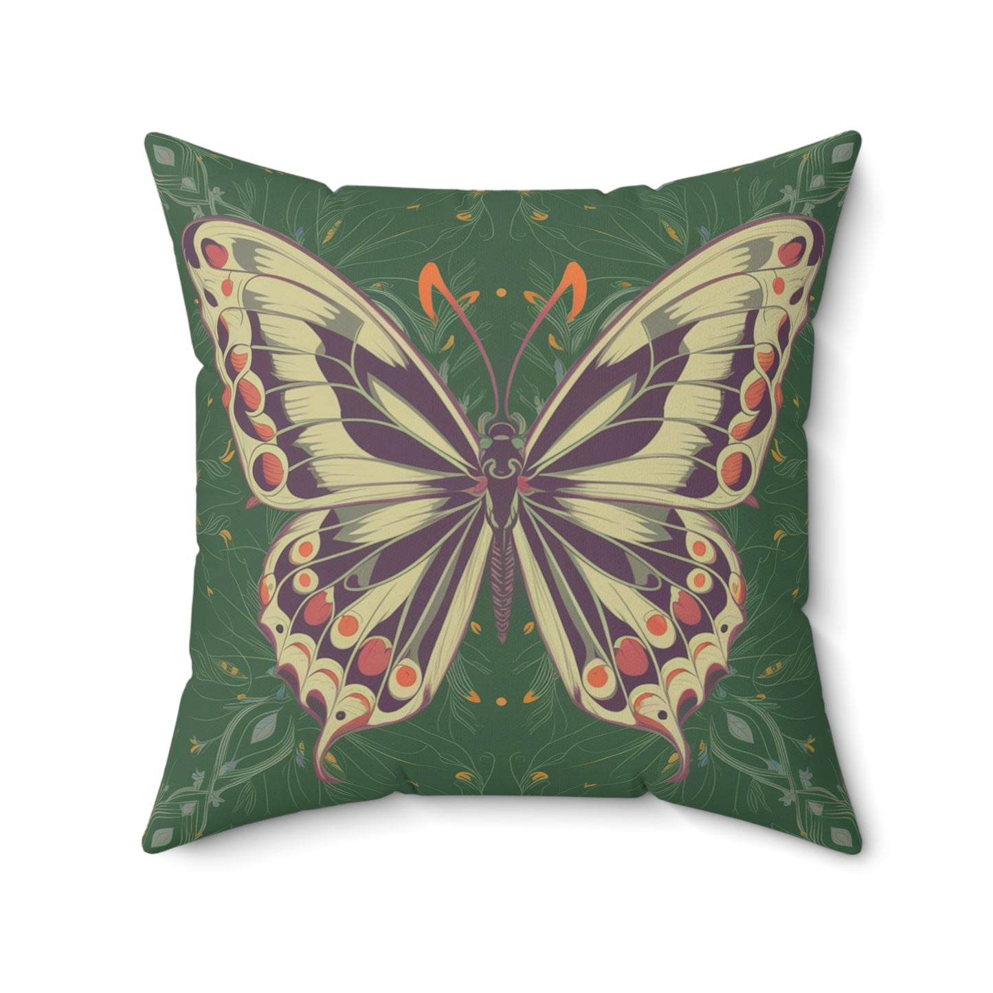 Butterfly Spun Polyester Square Pillow