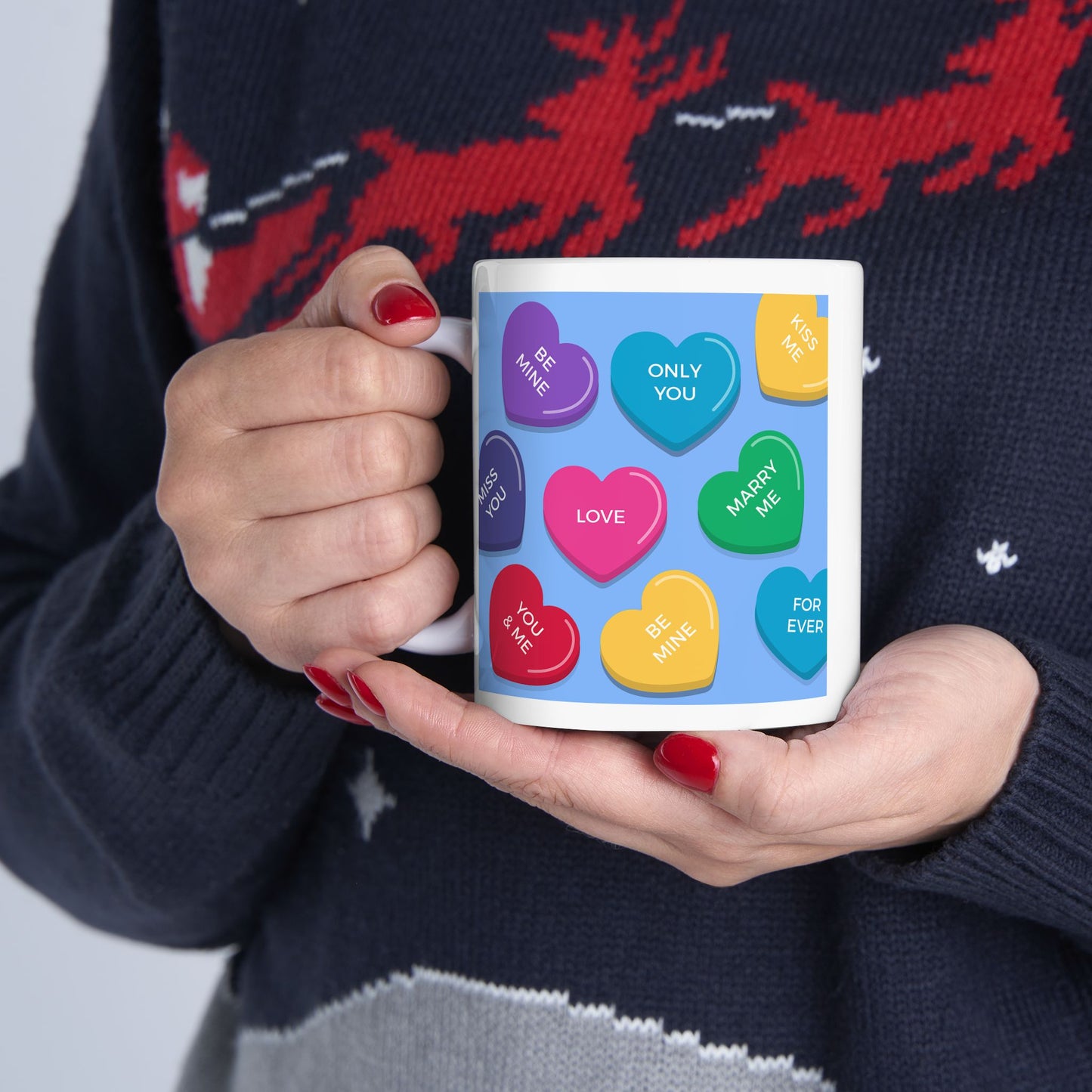 Candy Hearts Ceramic Mug