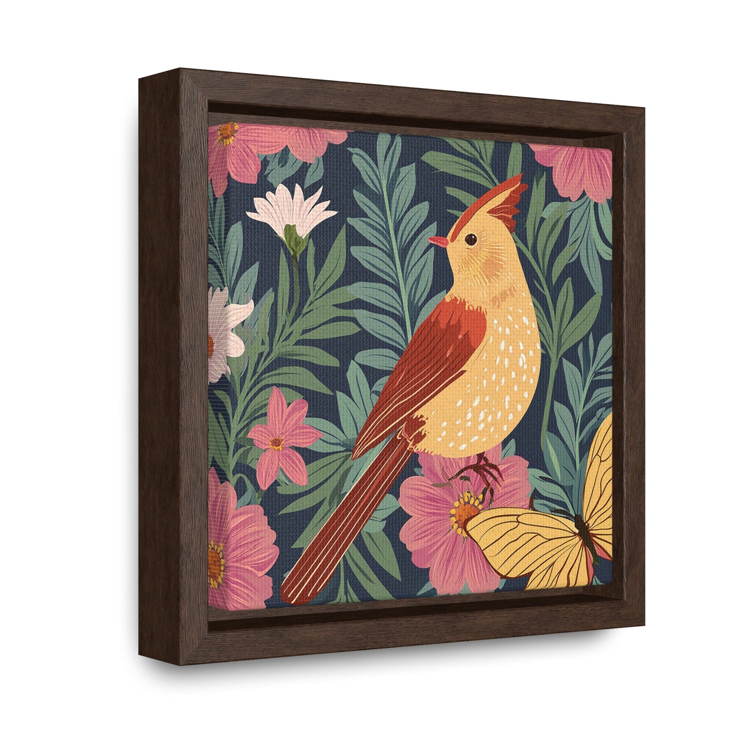 Bird and Butterfly Gallery Canvas Wraps, Square Frame