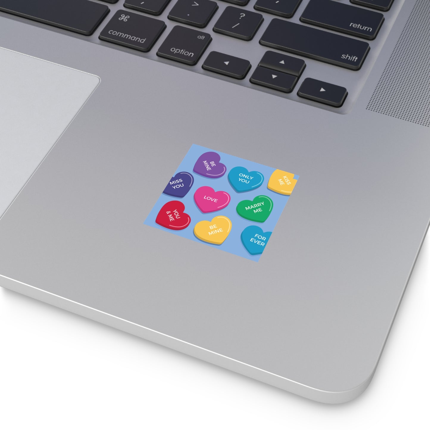 Valentine Candy Hearts Square Vinyl Sticker