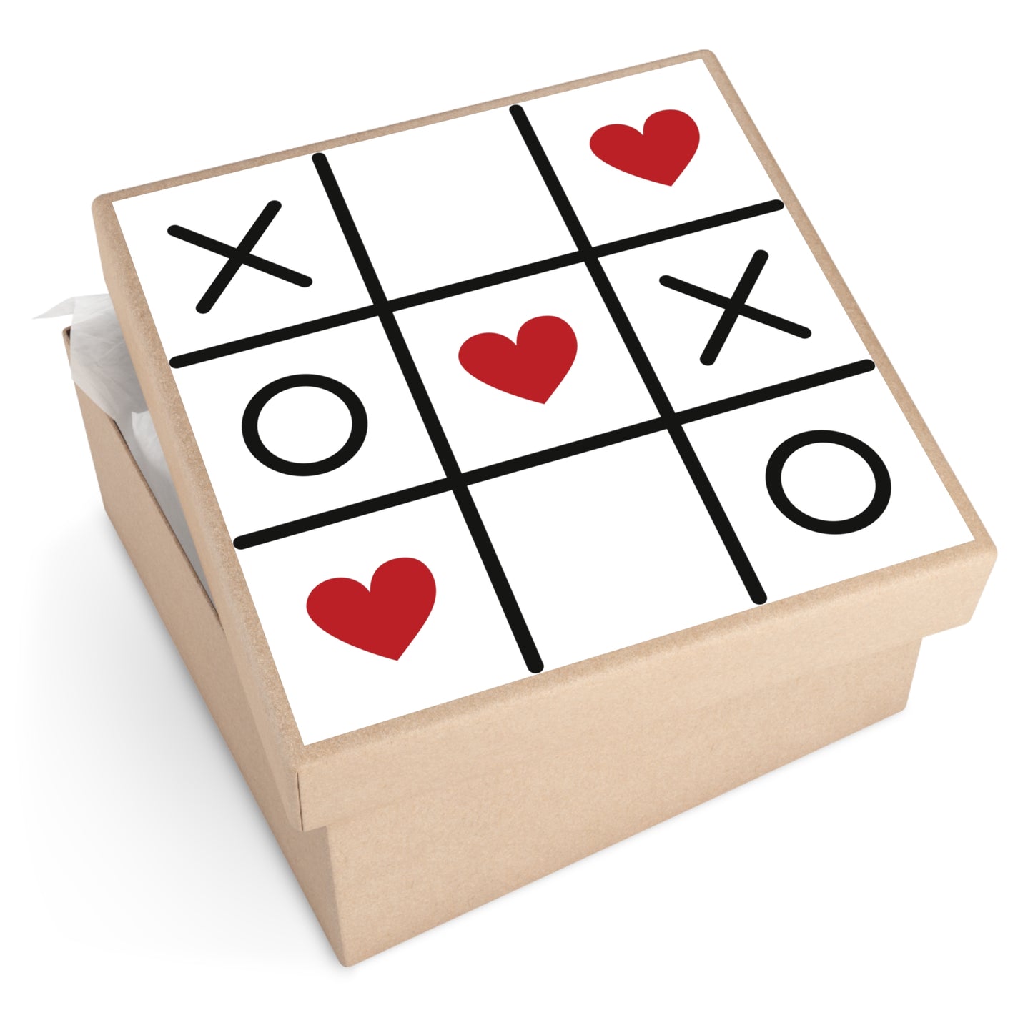 Valentine Tic-Tac-Toe Square Vinyl Sticker