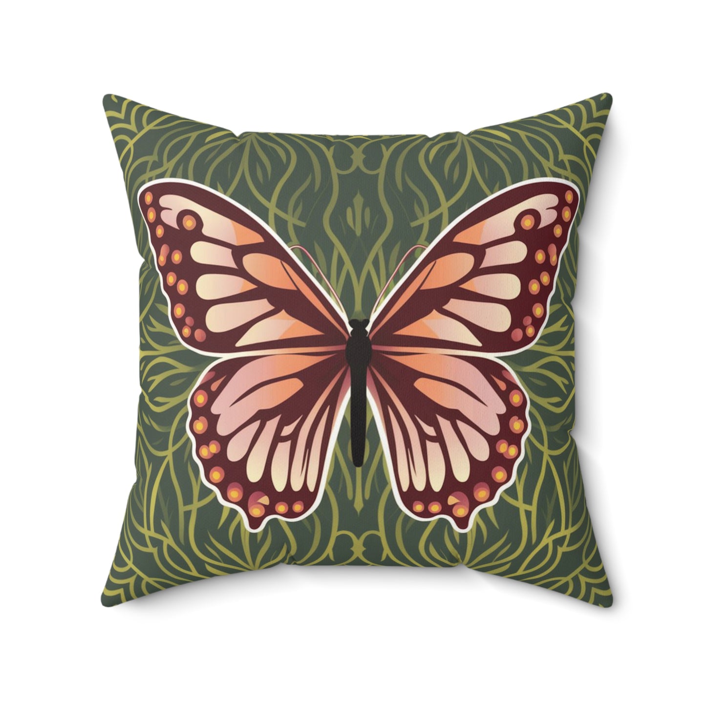 Butterfly Spun Polyester Square Pillow