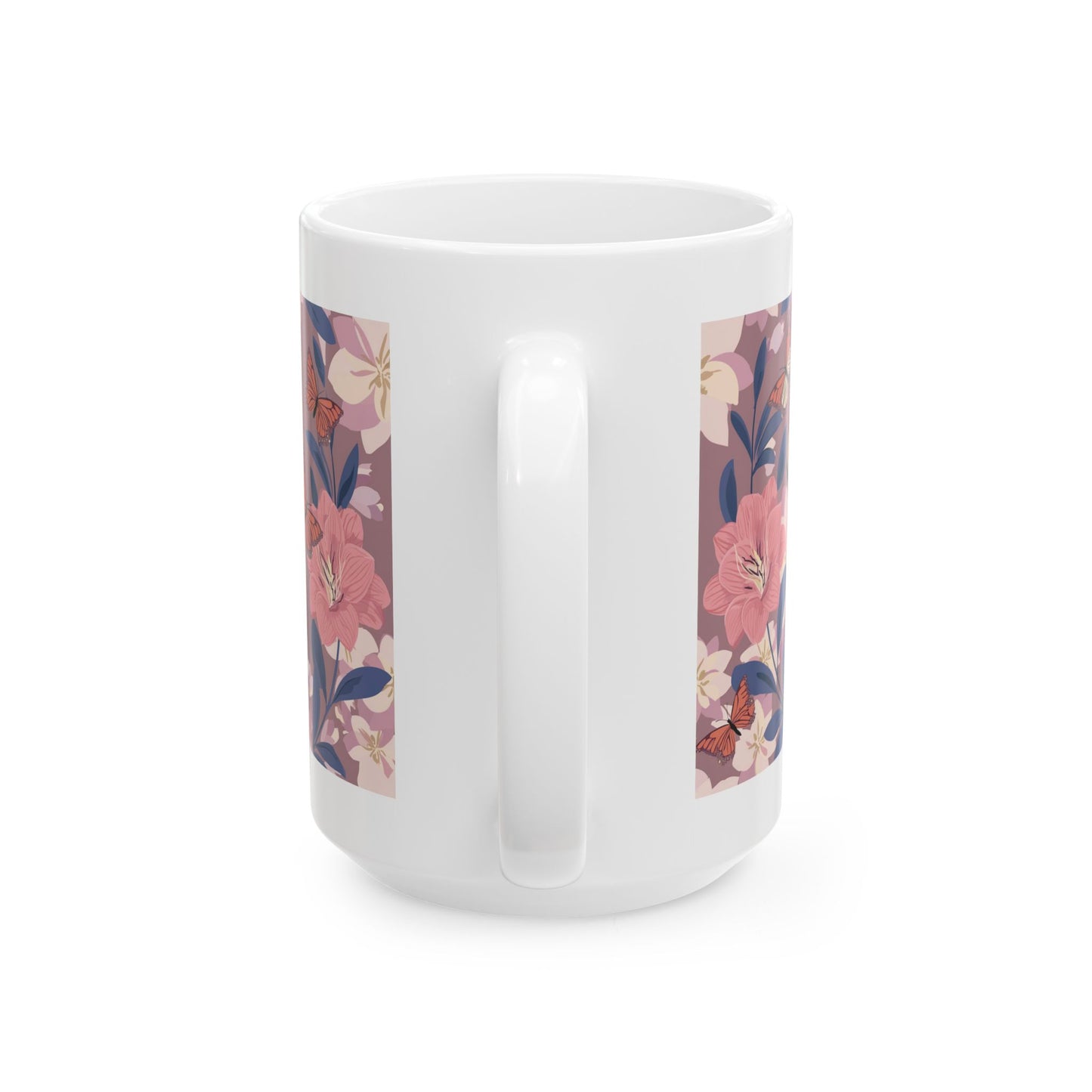 Butterflies in Flowers Ceramic Mug