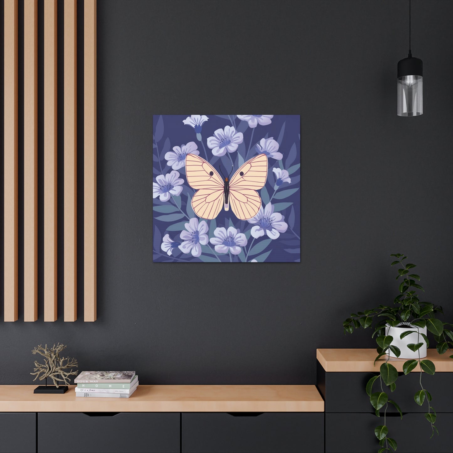Butterfly in Flowers Canvas Gallery Wraps