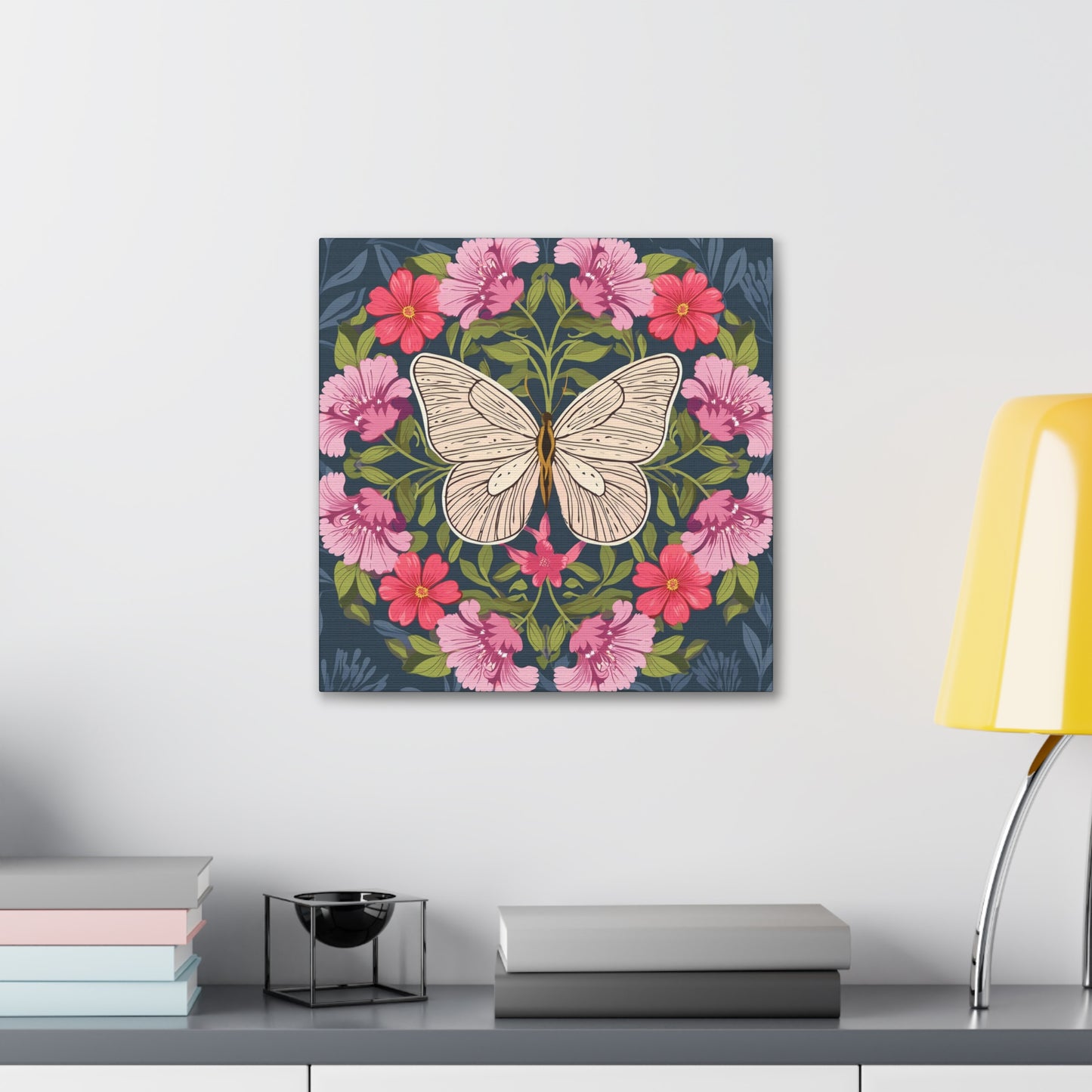 Butterfly in Flowers Canvas Gallery Wraps