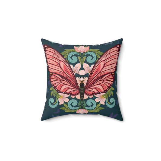 Butterfly Spun Polyester Square Pillow