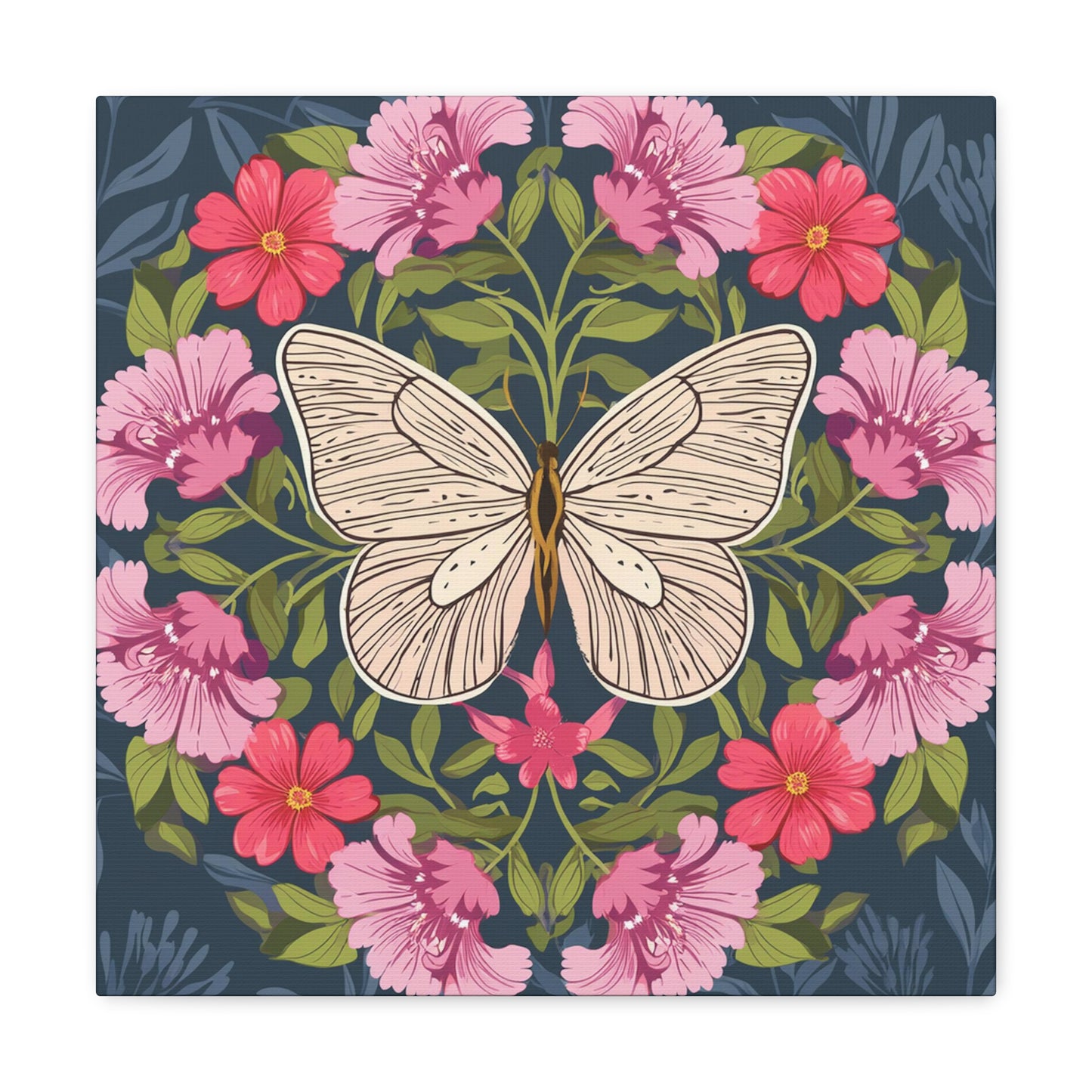 Butterfly in Flowers Canvas Gallery Wraps