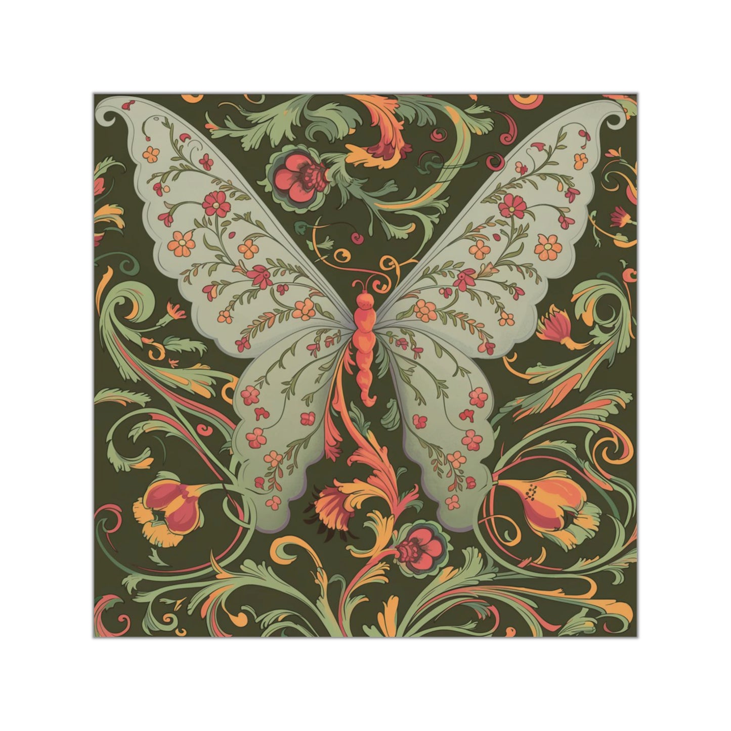 Butterfly Square Vinyl Sticker