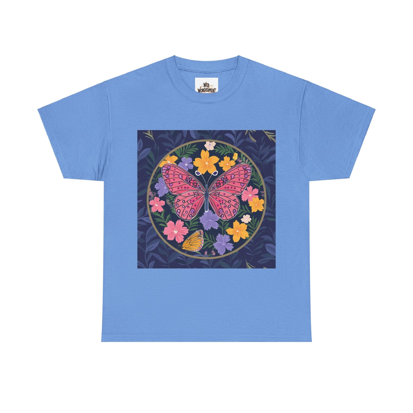 Butterfly in Flowers Unisex Heavy Cotton T-Shirt