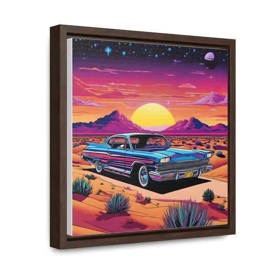 Desert Starlit Night Synthwave Car Canvas Art