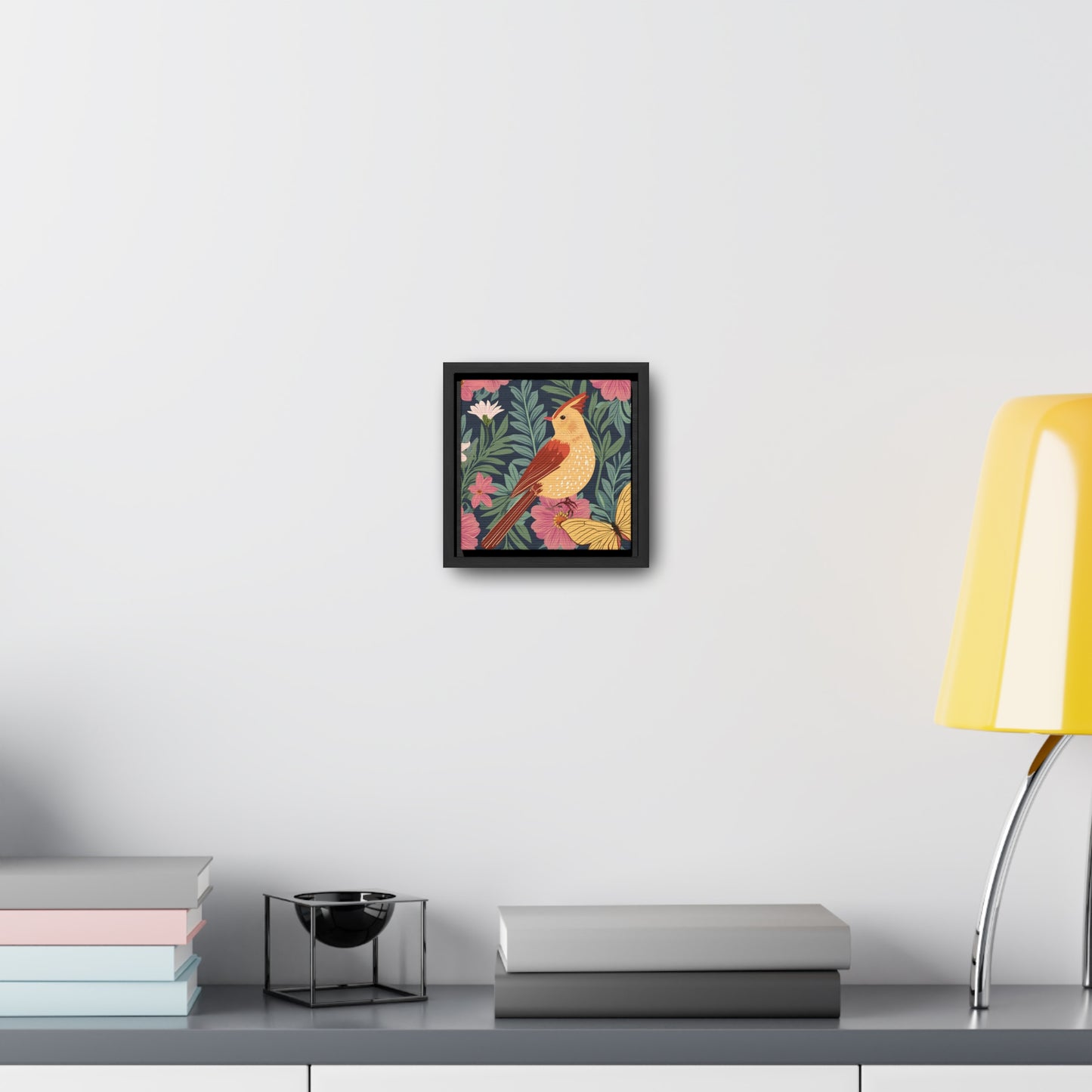 Bird and Butterfly Gallery Canvas Wraps, Square Frame