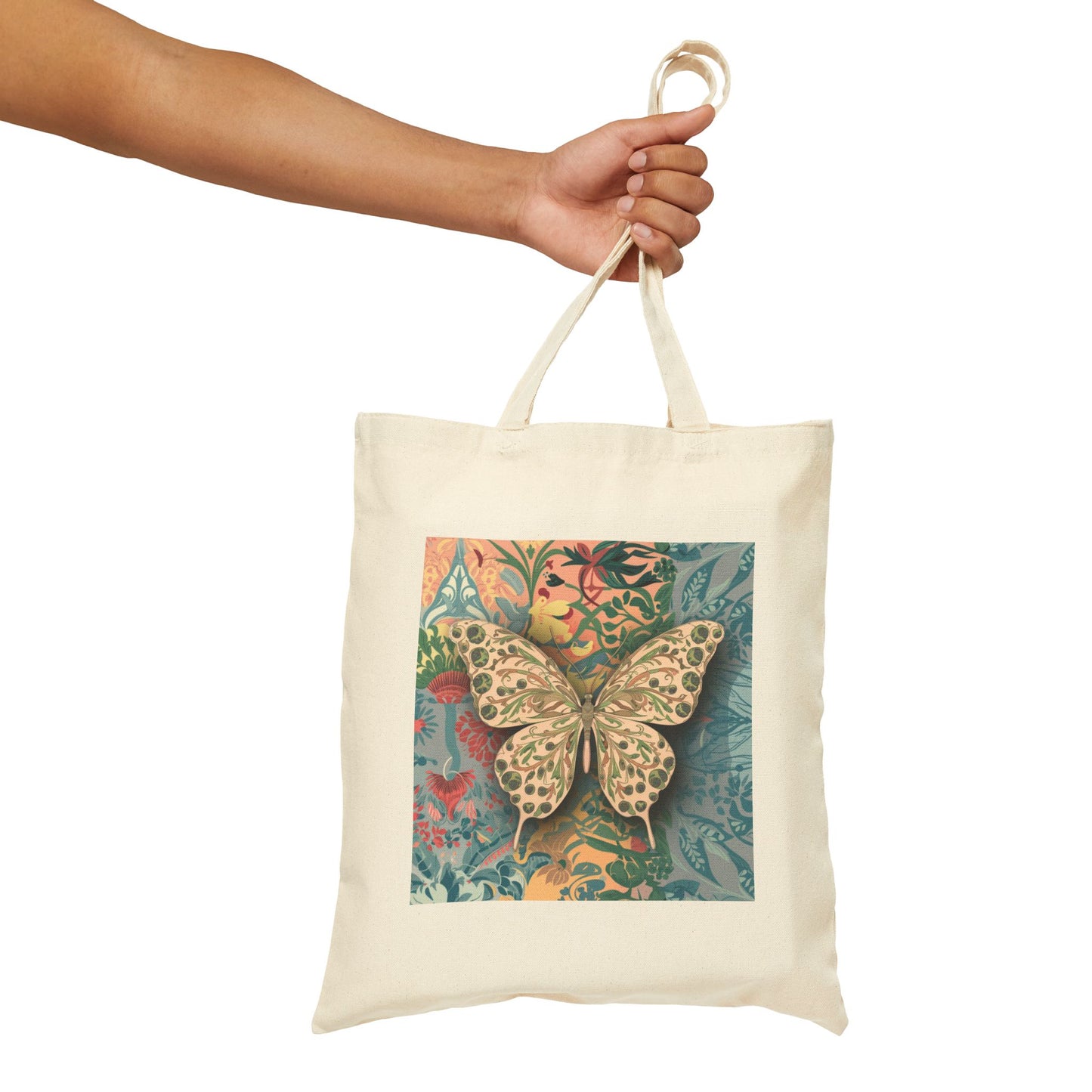 Butterfly Cotton Canvas Tote Bag