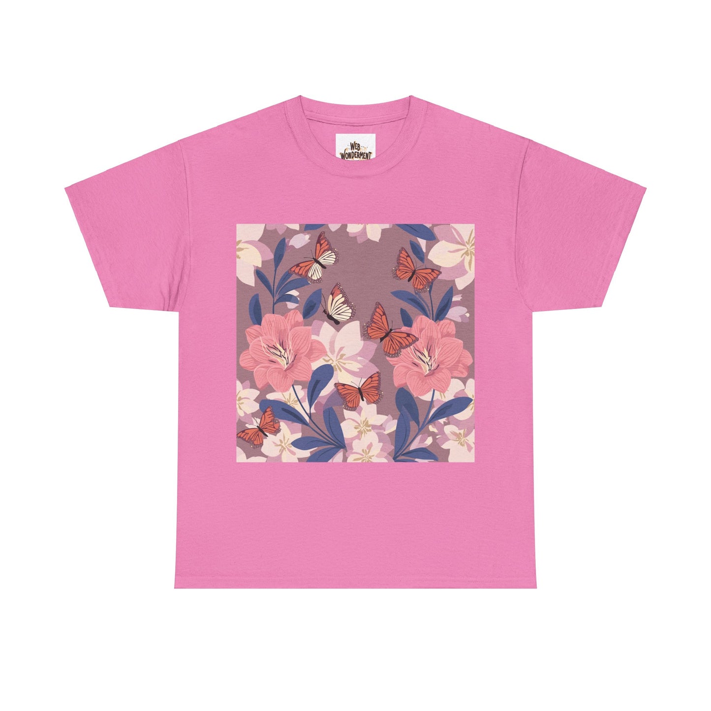 Butterflies and Flowers Unisex Heavy Cotton T-Shirt