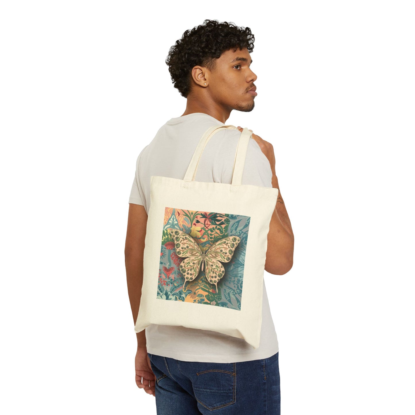 Butterfly Cotton Canvas Tote Bag