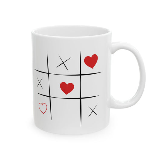 Tic-Tac-Toe Valentine Ceramic Mug
