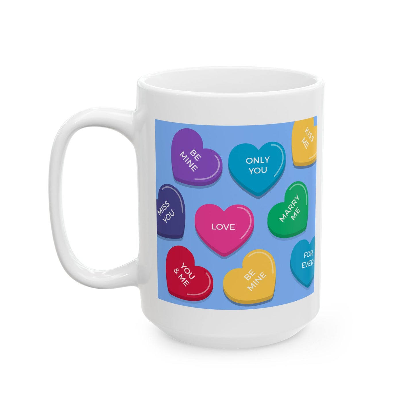 Candy Hearts Ceramic Mug