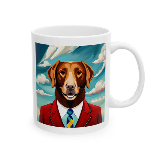 Labrador Wearing a Red Coat Ceramic Mug 11oz