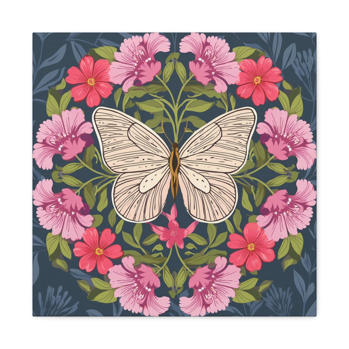Butterfly in Flowers Canvas Gallery Wraps
