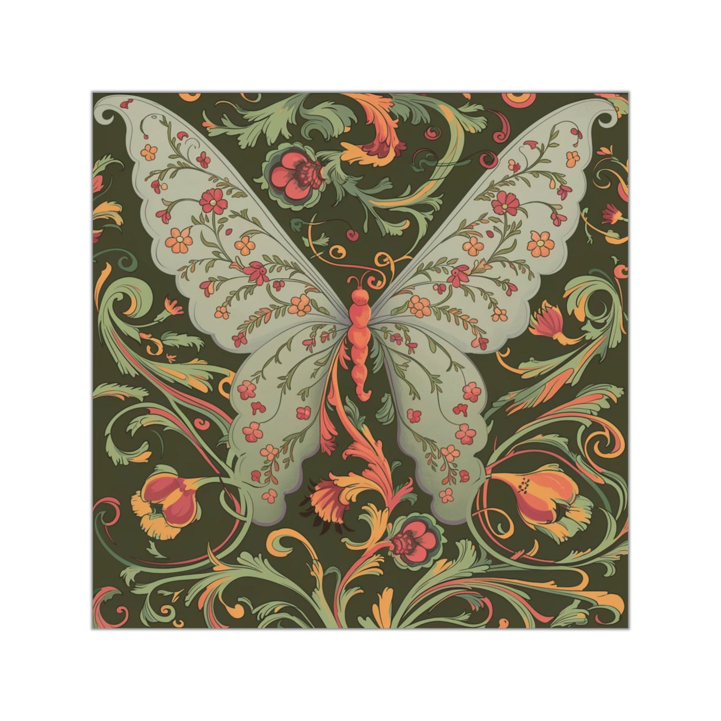 Butterfly Square Vinyl Sticker