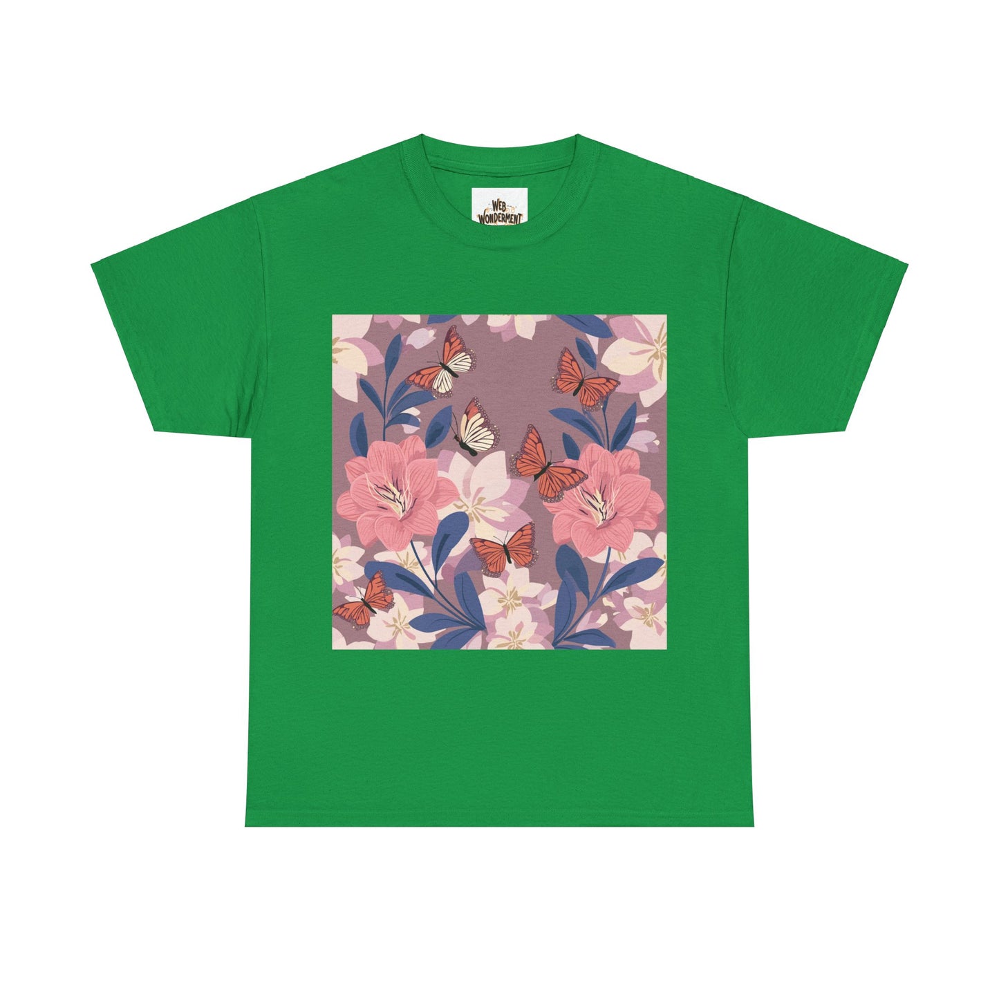 Butterflies and Flowers Unisex Heavy Cotton T-Shirt