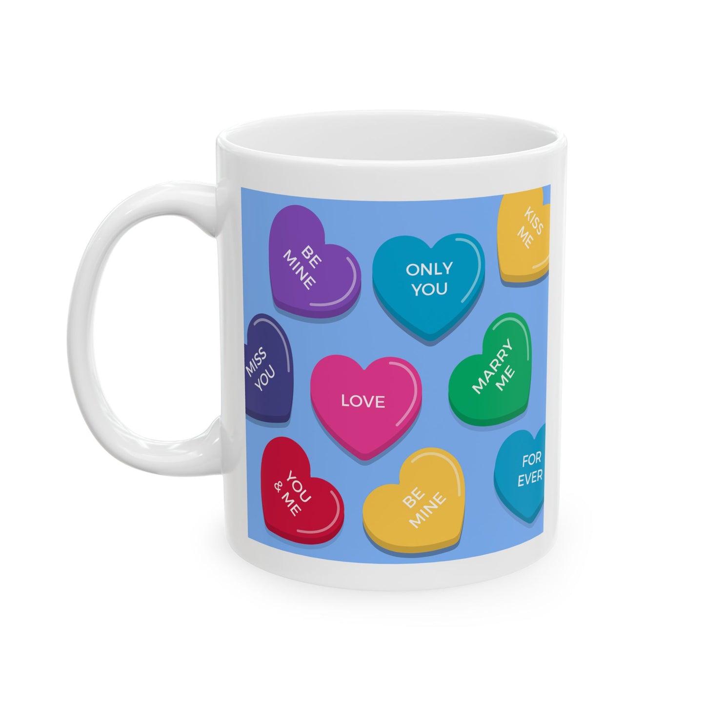 Candy Hearts Ceramic Mug