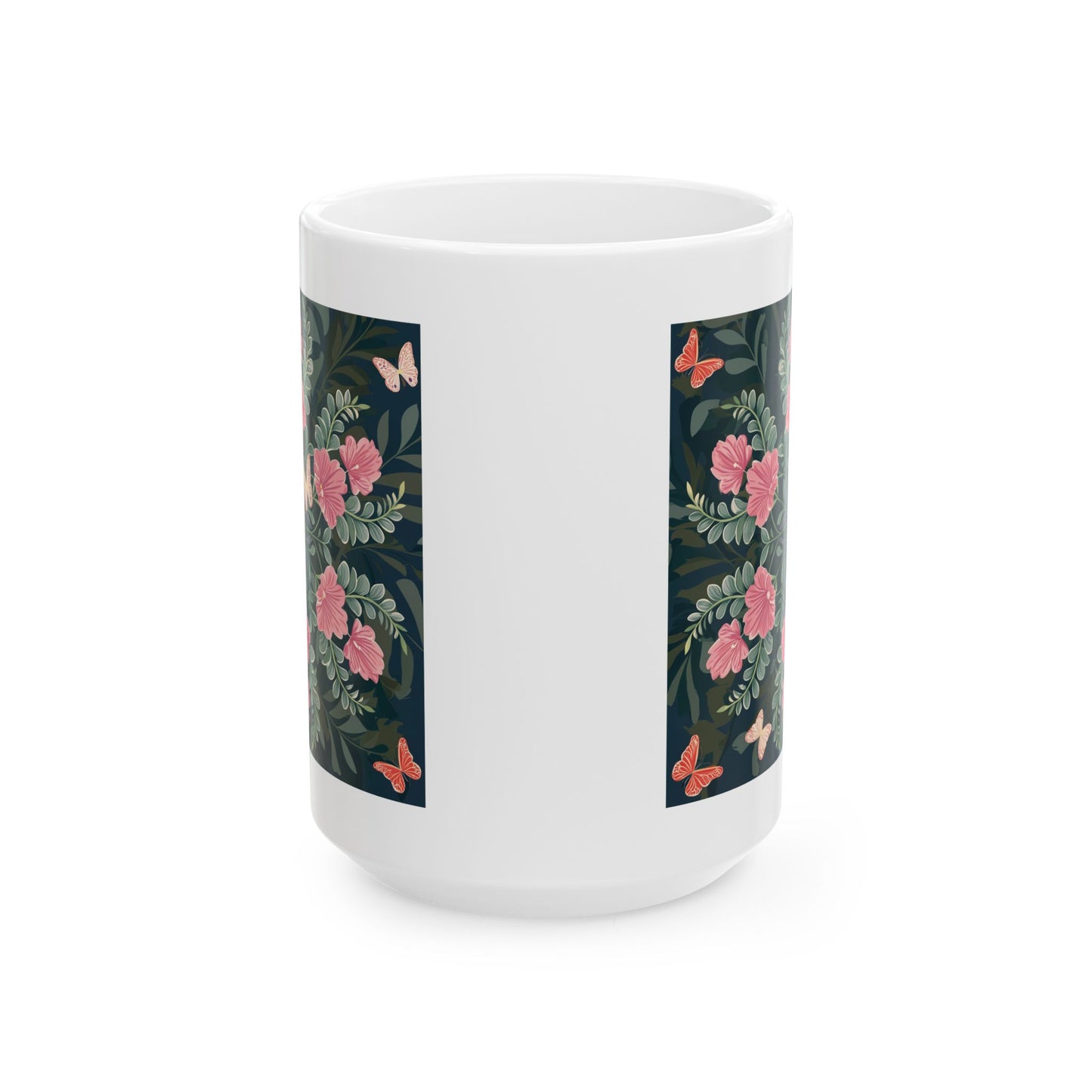 Butterflies and Flowers Ceramic Mug
