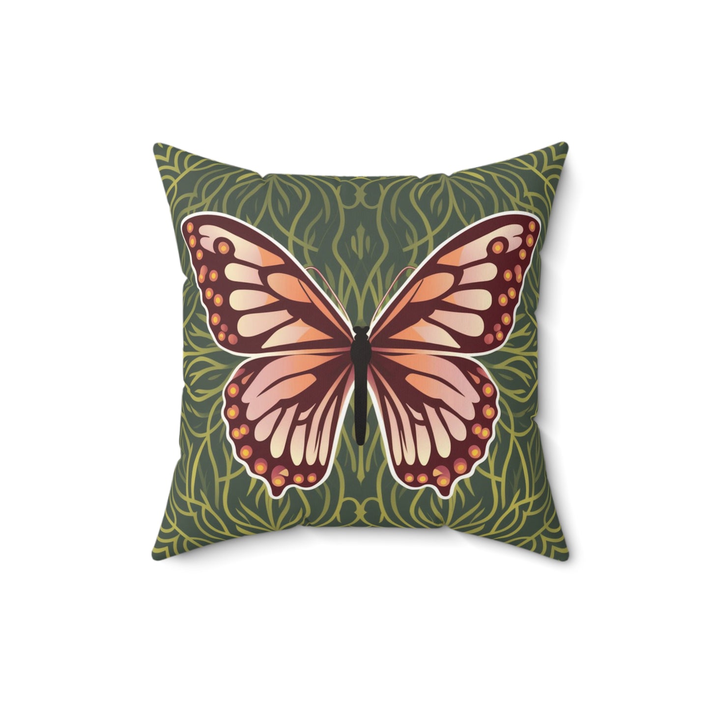 Butterfly Spun Polyester Square Pillow
