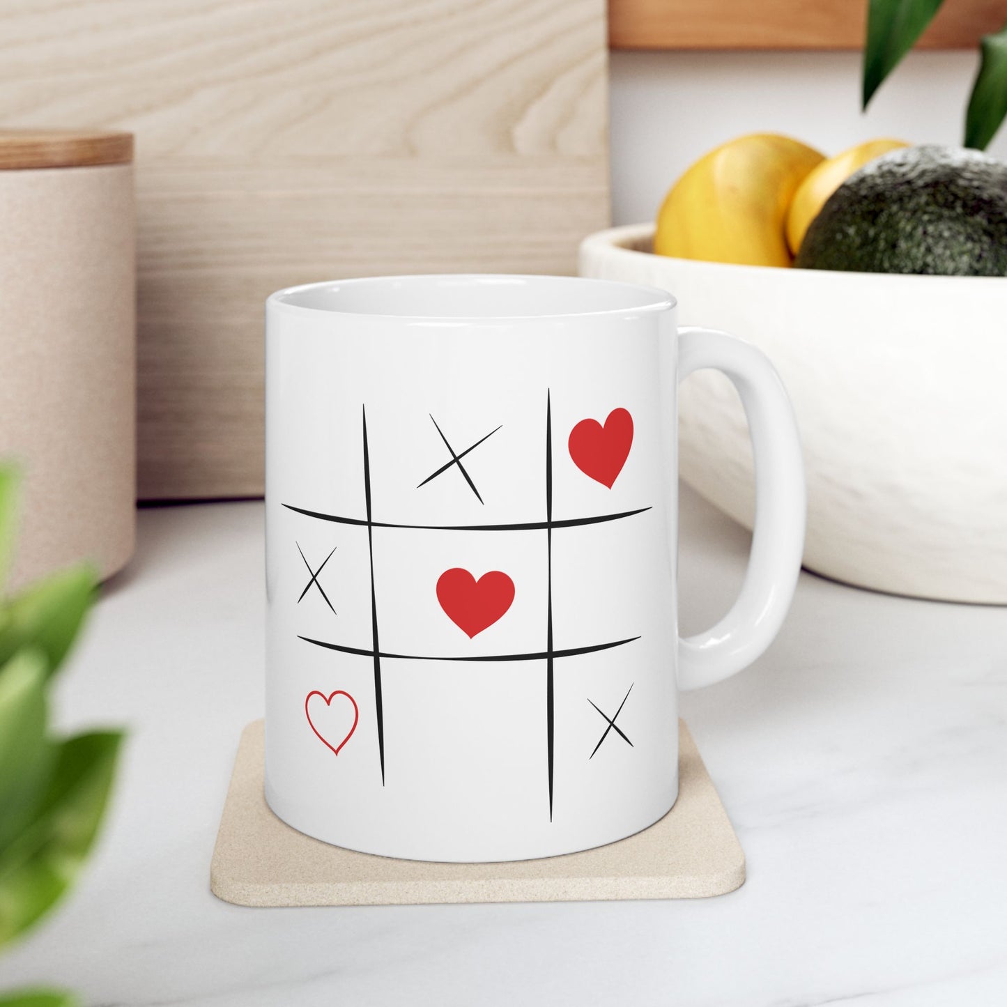 Tic-Tac-Toe Valentine Ceramic Mug