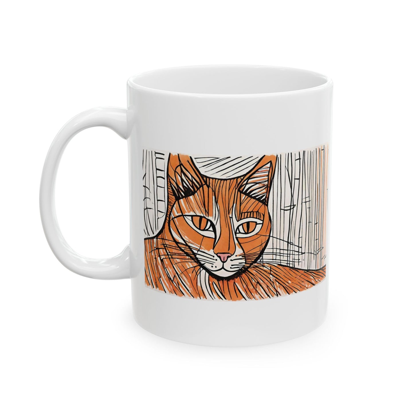 Orange Cat Ceramic Mug