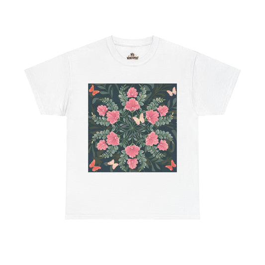 Butterflies and Flowers Unisex Heavy Cotton T-Shirt