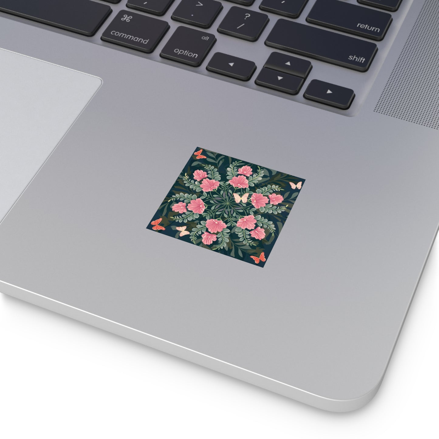 Butterflies and Flowers Square Vinyl Sticker