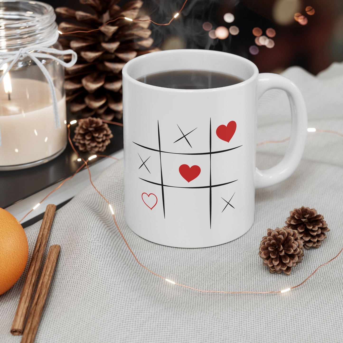 Valentine Tic-Tac-Toe Ceramic Mug