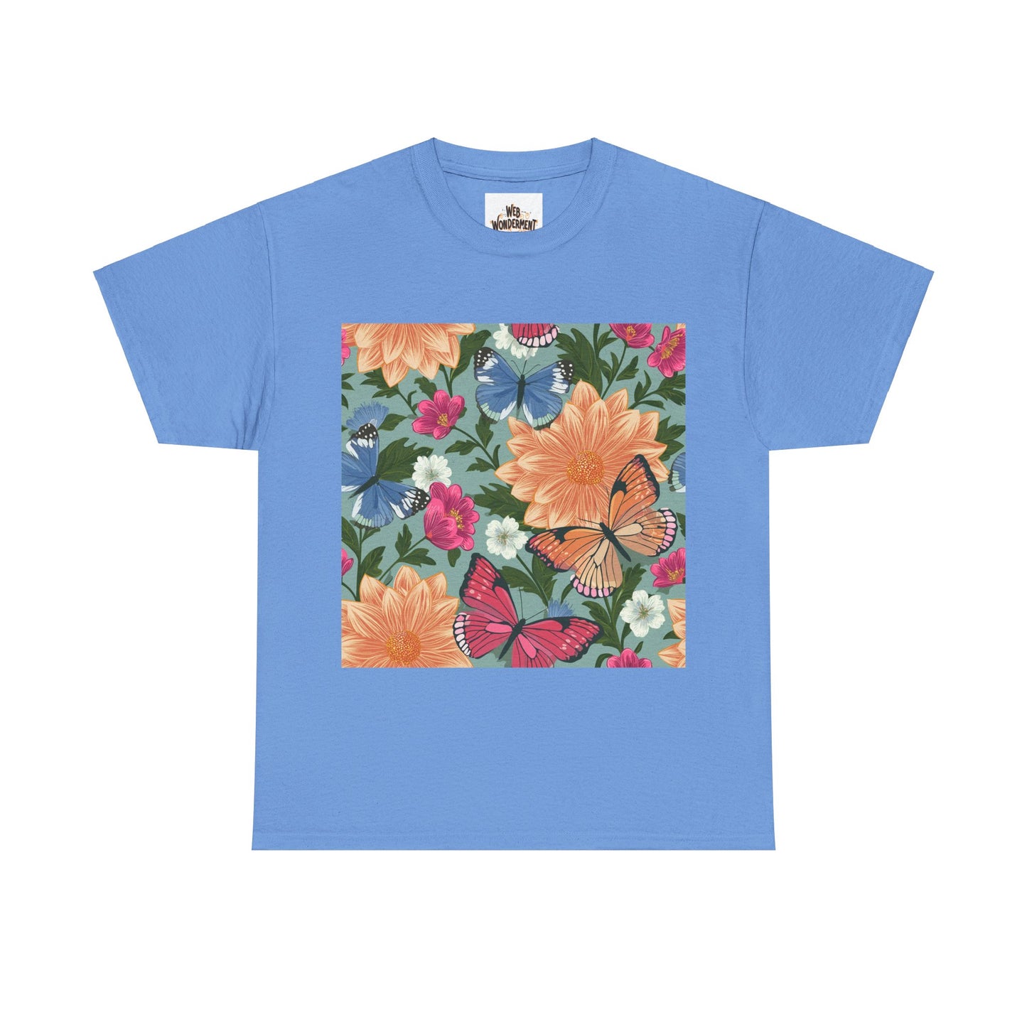 Butterflies and Flowers Unisex Heavy Cotton T-Shirt