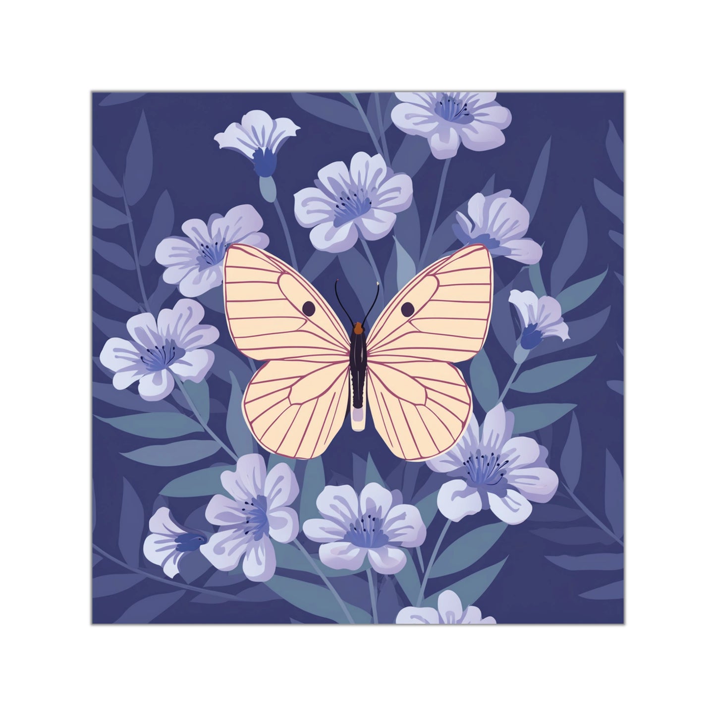 Butterfly Square Vinyl Sticker