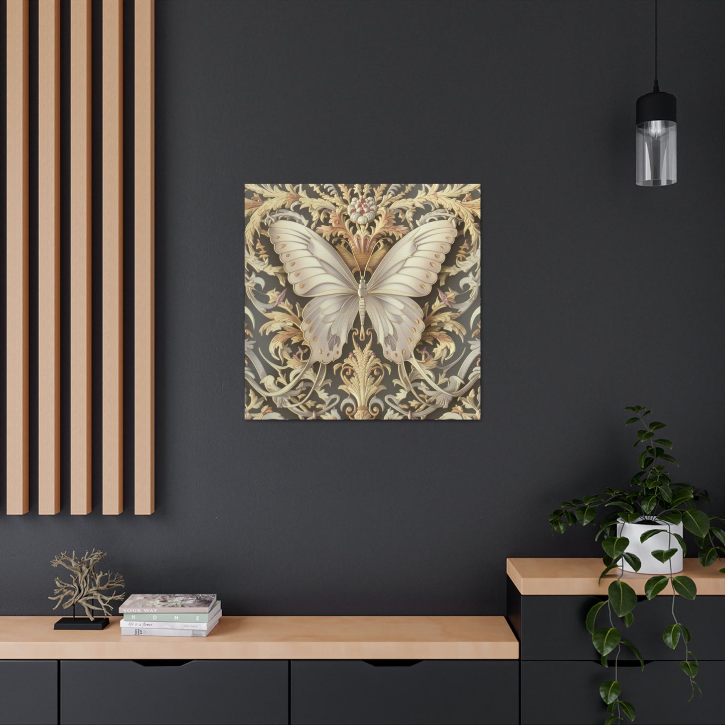 Cream Butterfly Canvas Gallery Wraps