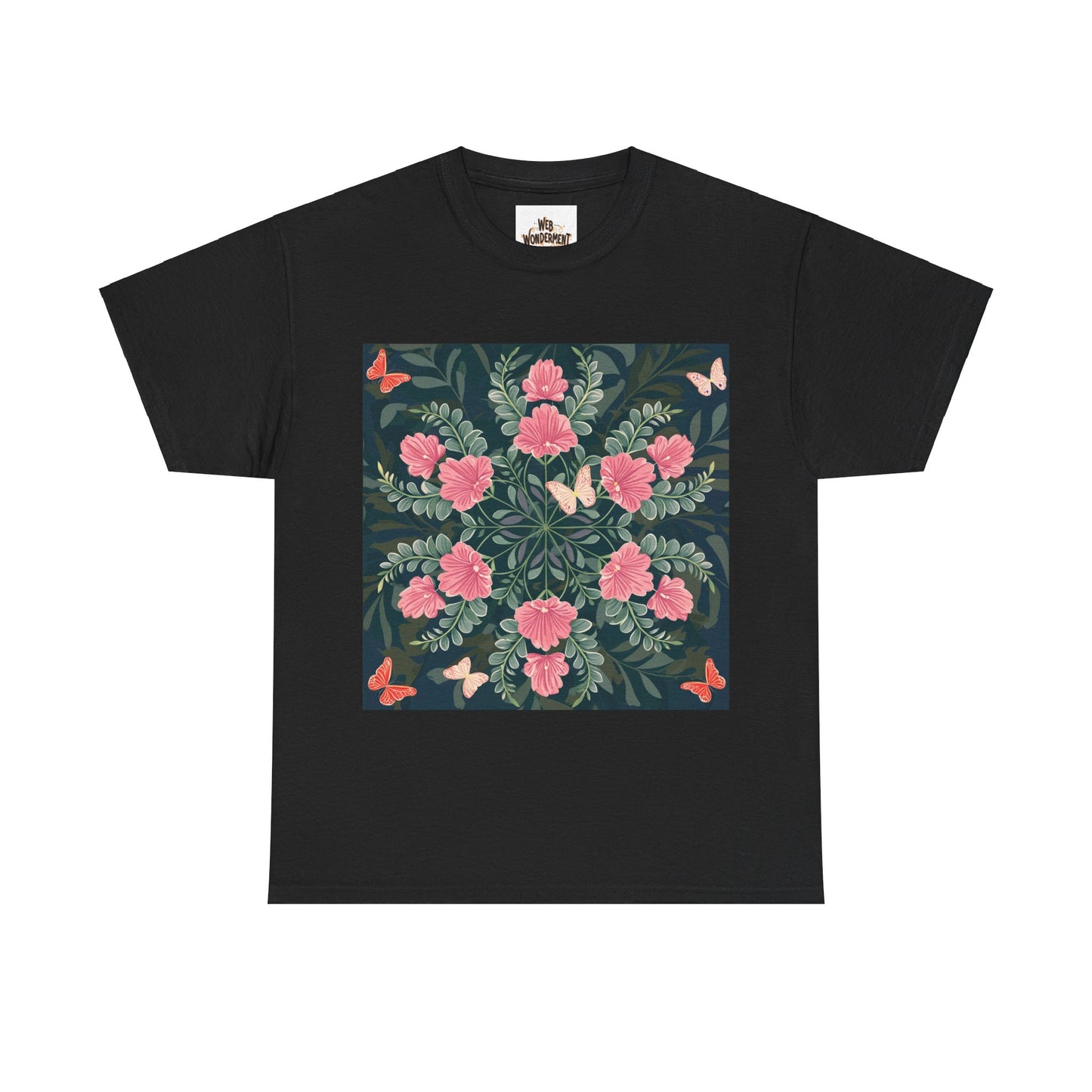 Butterflies and Flowers Unisex Heavy Cotton T-Shirt