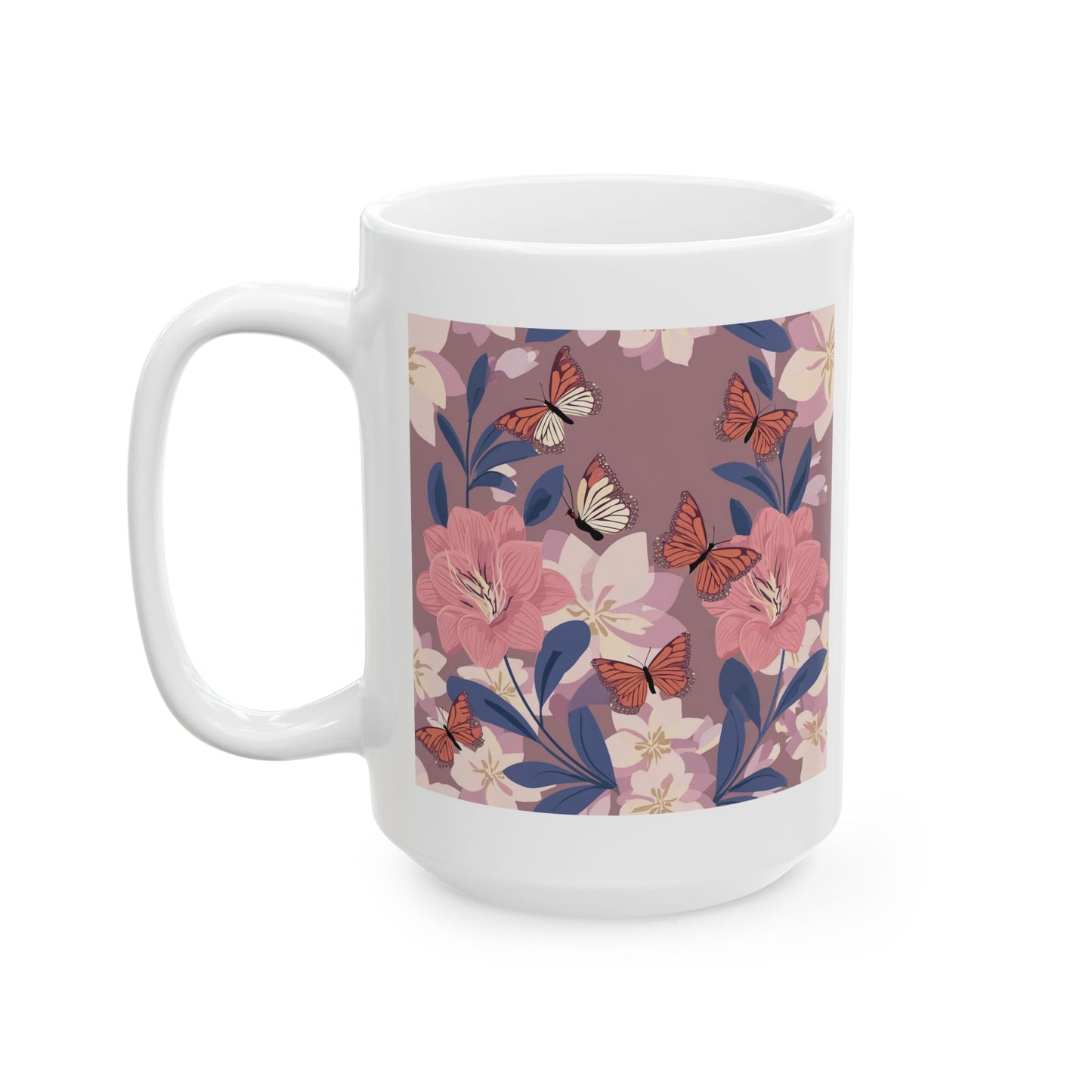 Butterflies in Flowers Ceramic Mug