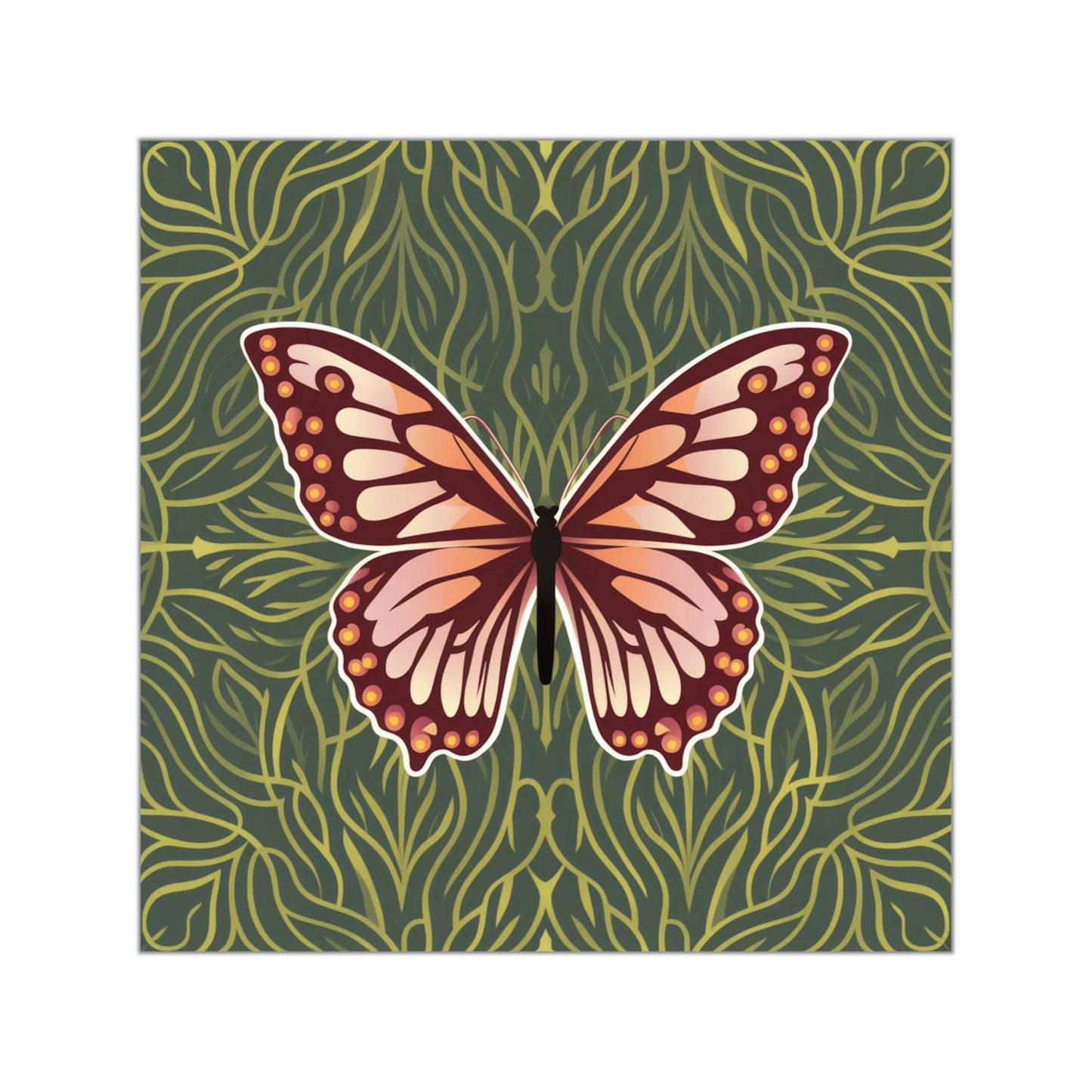Butterfly Square Vinyl Sticker