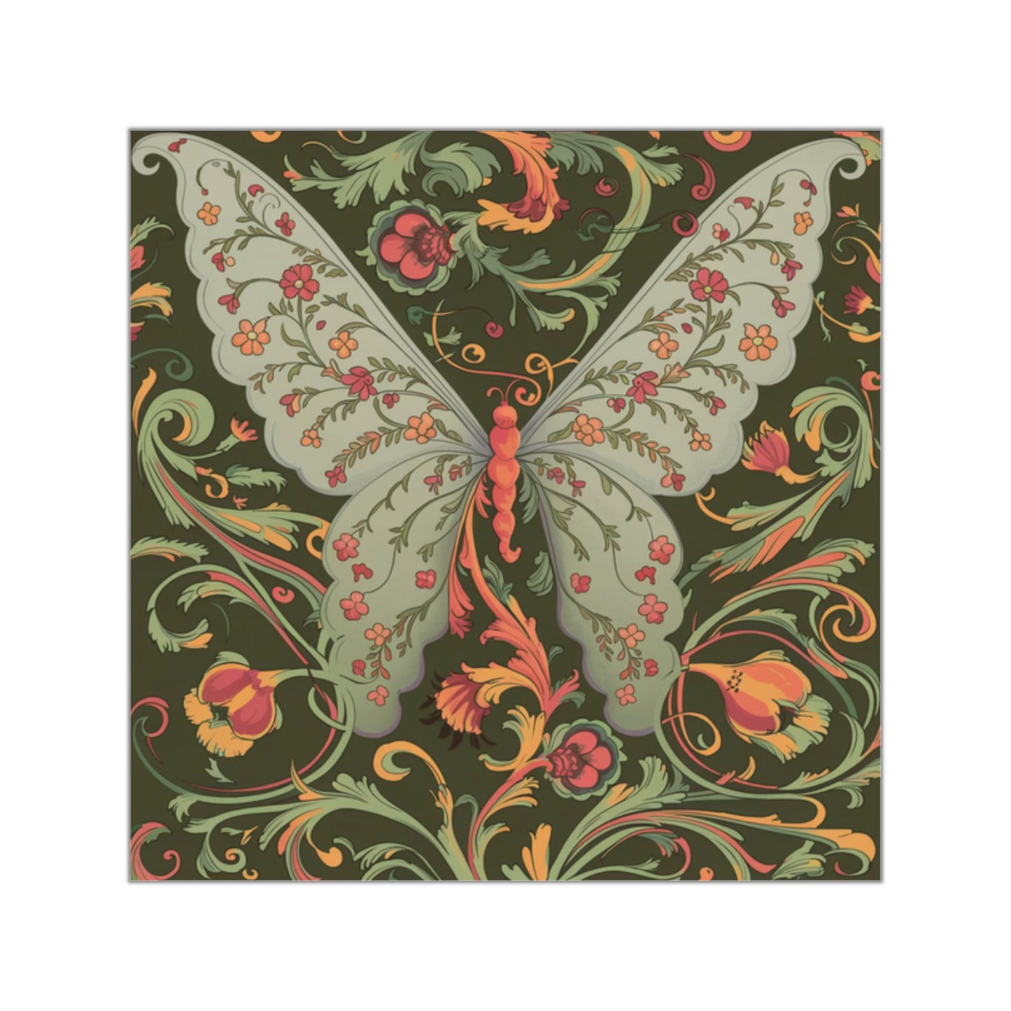 Butterfly Square Vinyl Sticker