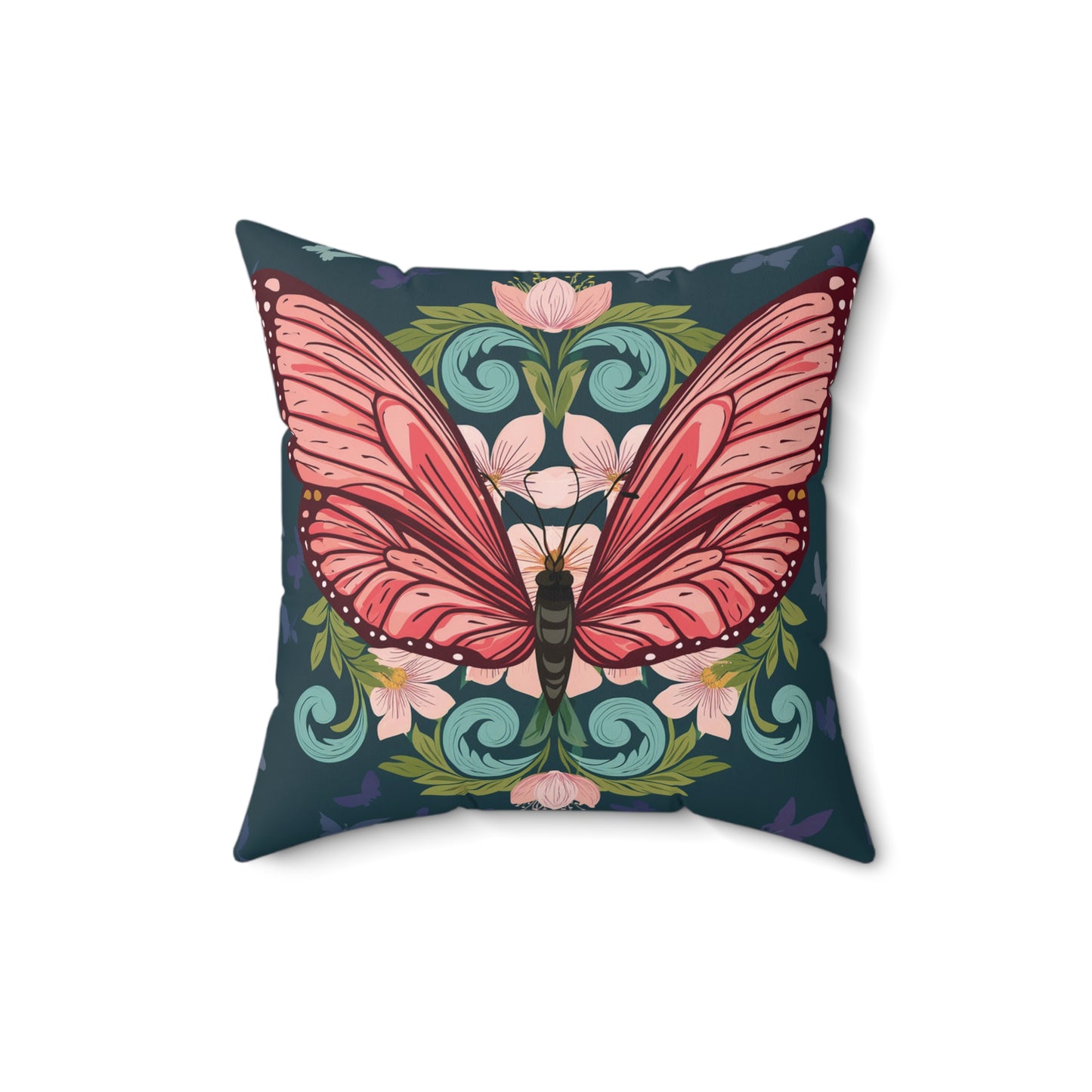 Butterfly Spun Polyester Square Pillow
