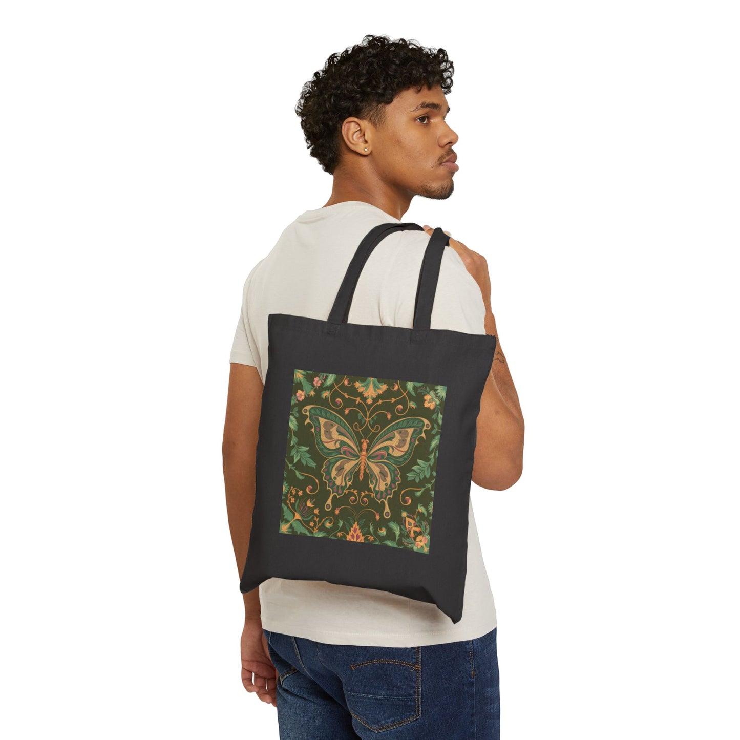 Butterfly Tote Bag, 100% Cotton Canvas Bag for Shopping & Everyday Use, Perfect Gift for Nature Lovers