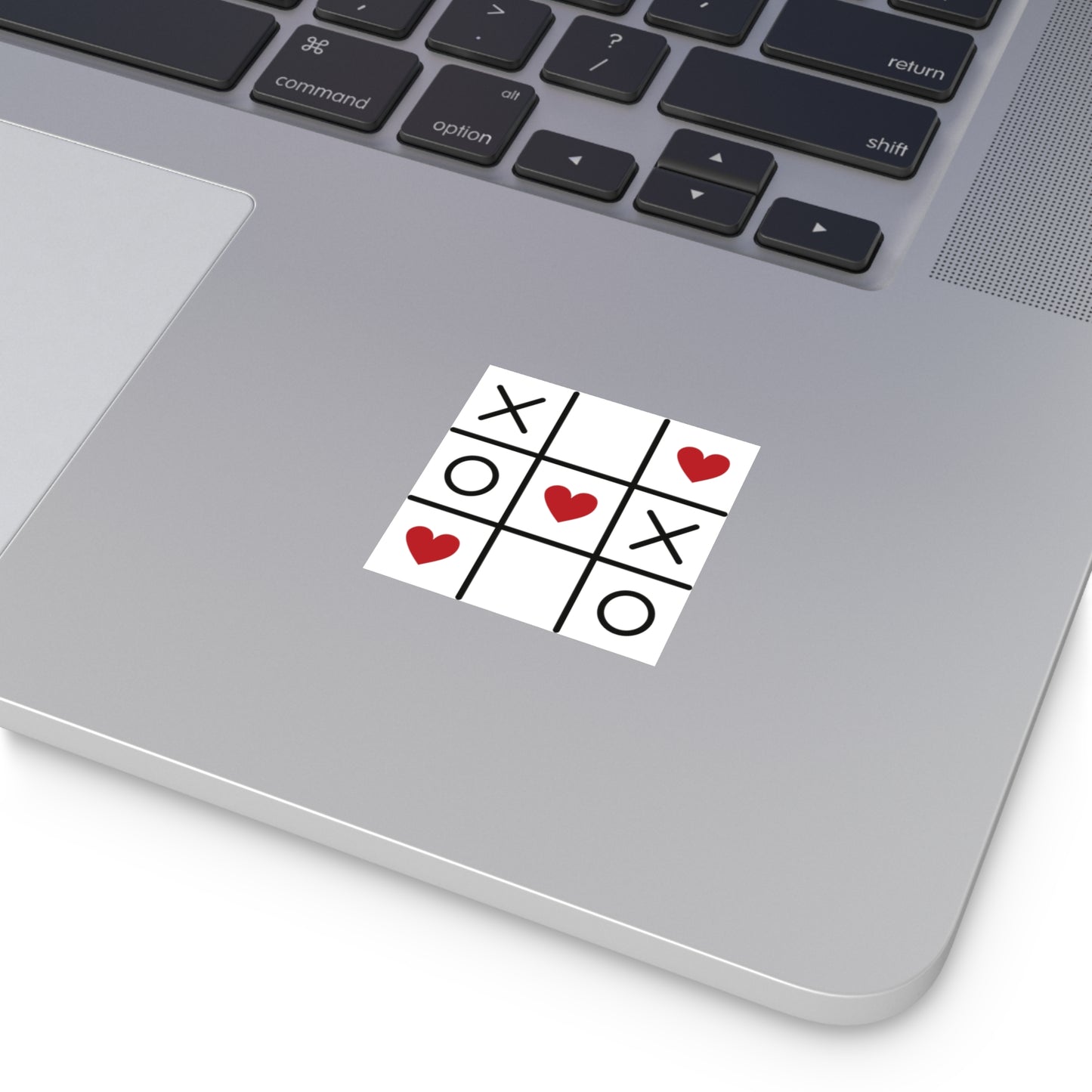Valentine Tic-Tac-Toe Square Vinyl Sticker
