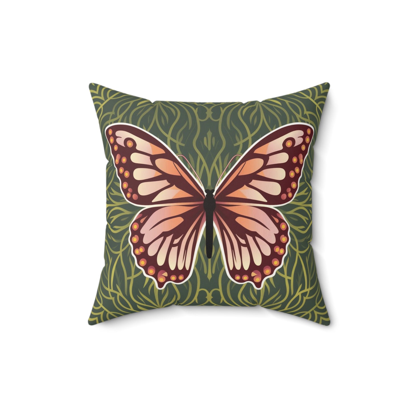 Butterfly Spun Polyester Square Pillow