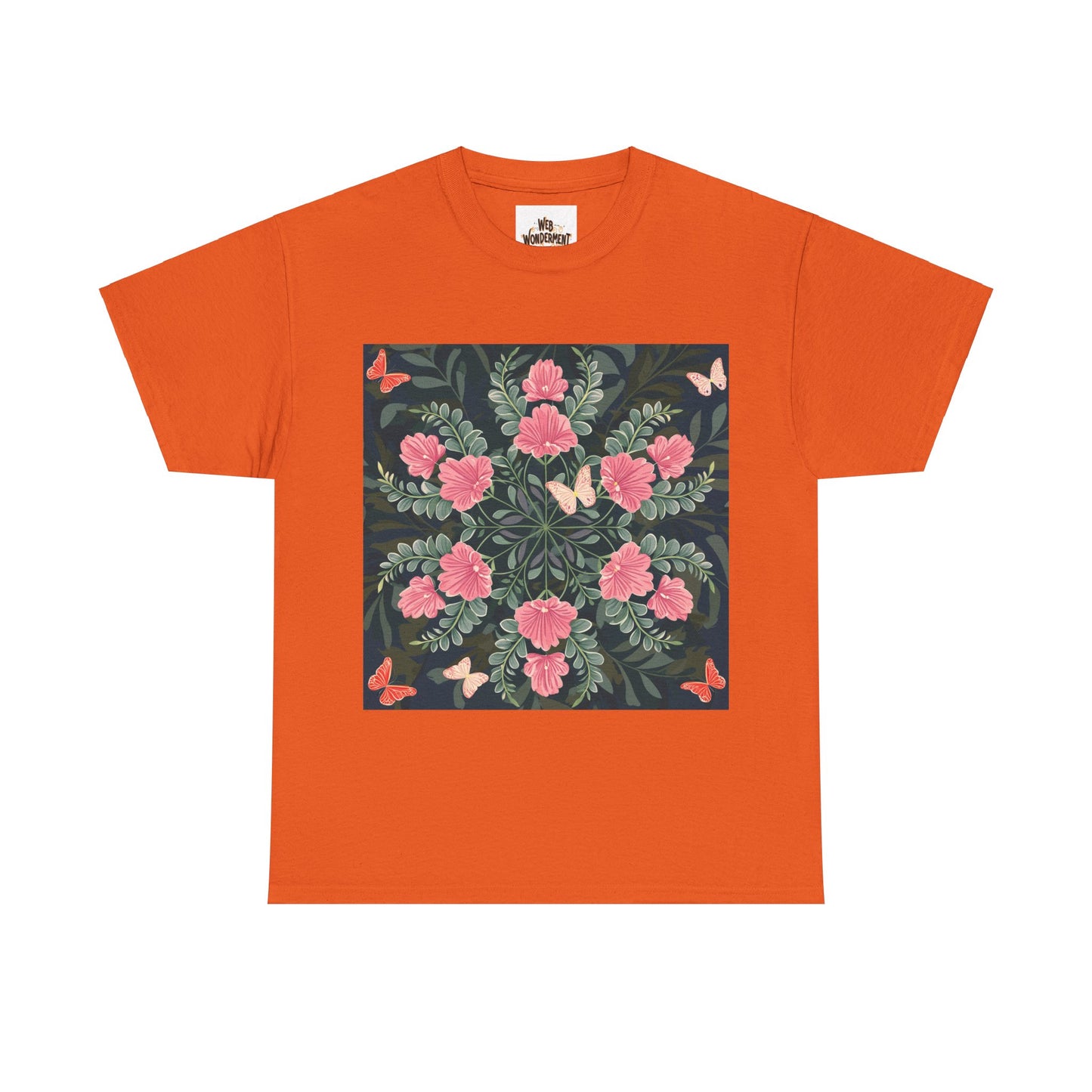Butterflies and Flowers Unisex Heavy Cotton T-Shirt