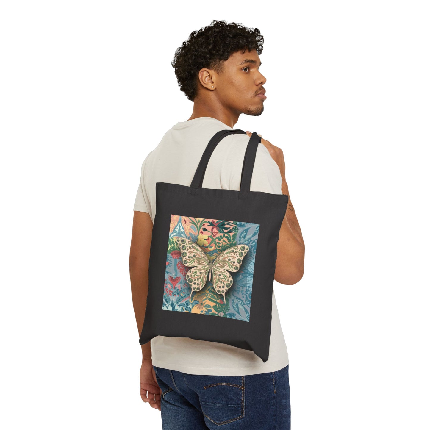 Butterfly Cotton Canvas Tote Bag