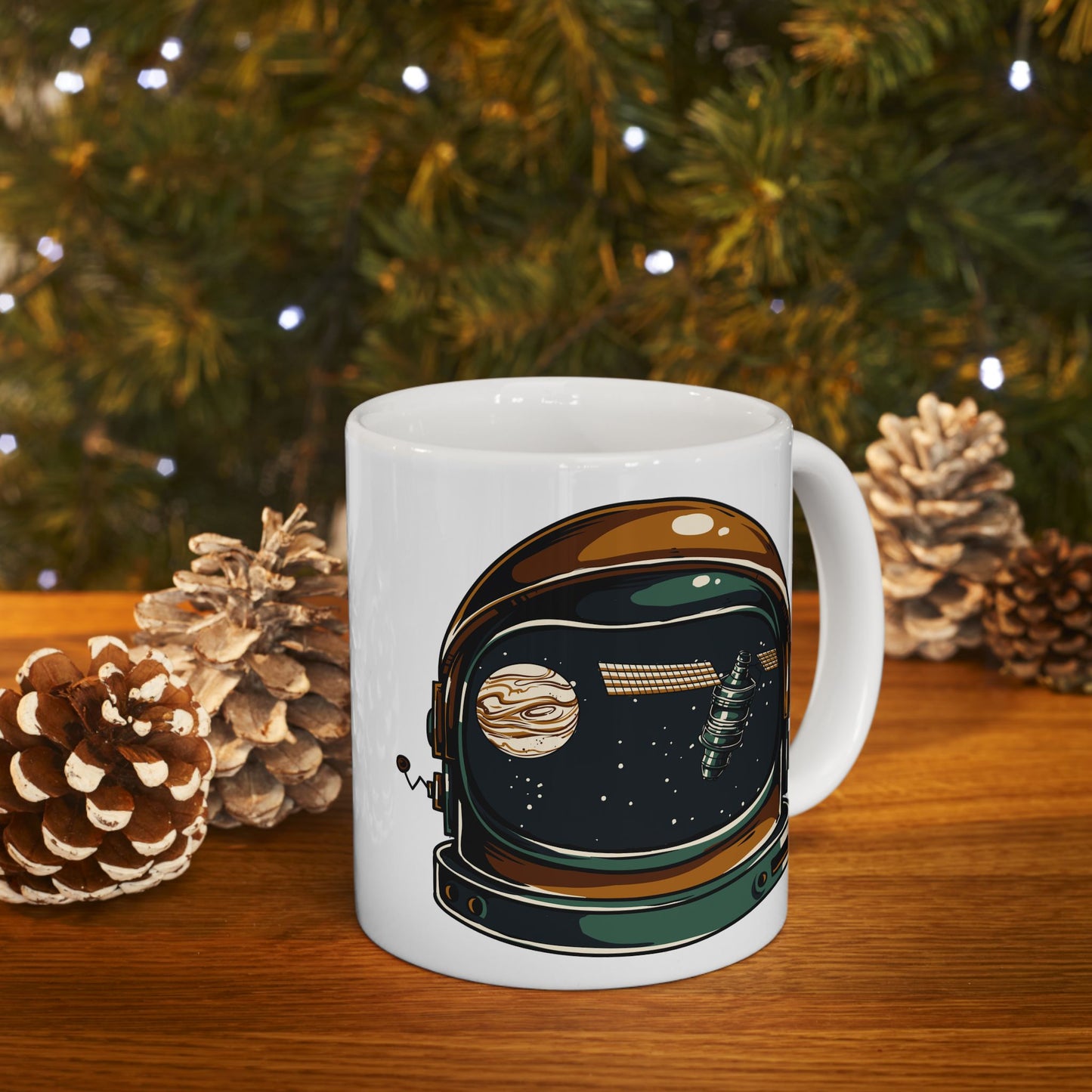 Space Helmet Astronaut Ceramic Mug 11oz