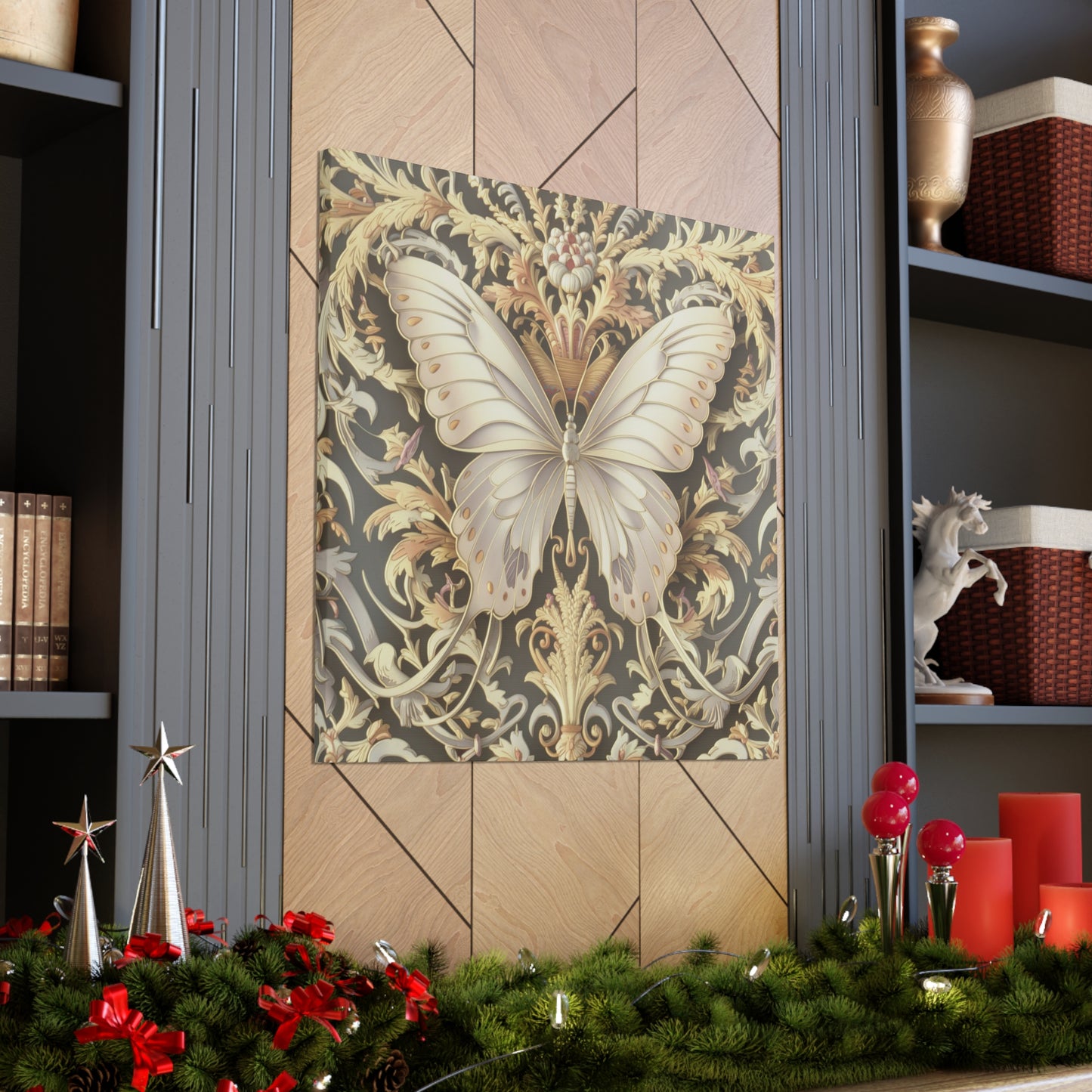 Cream Butterfly Canvas Gallery Wraps