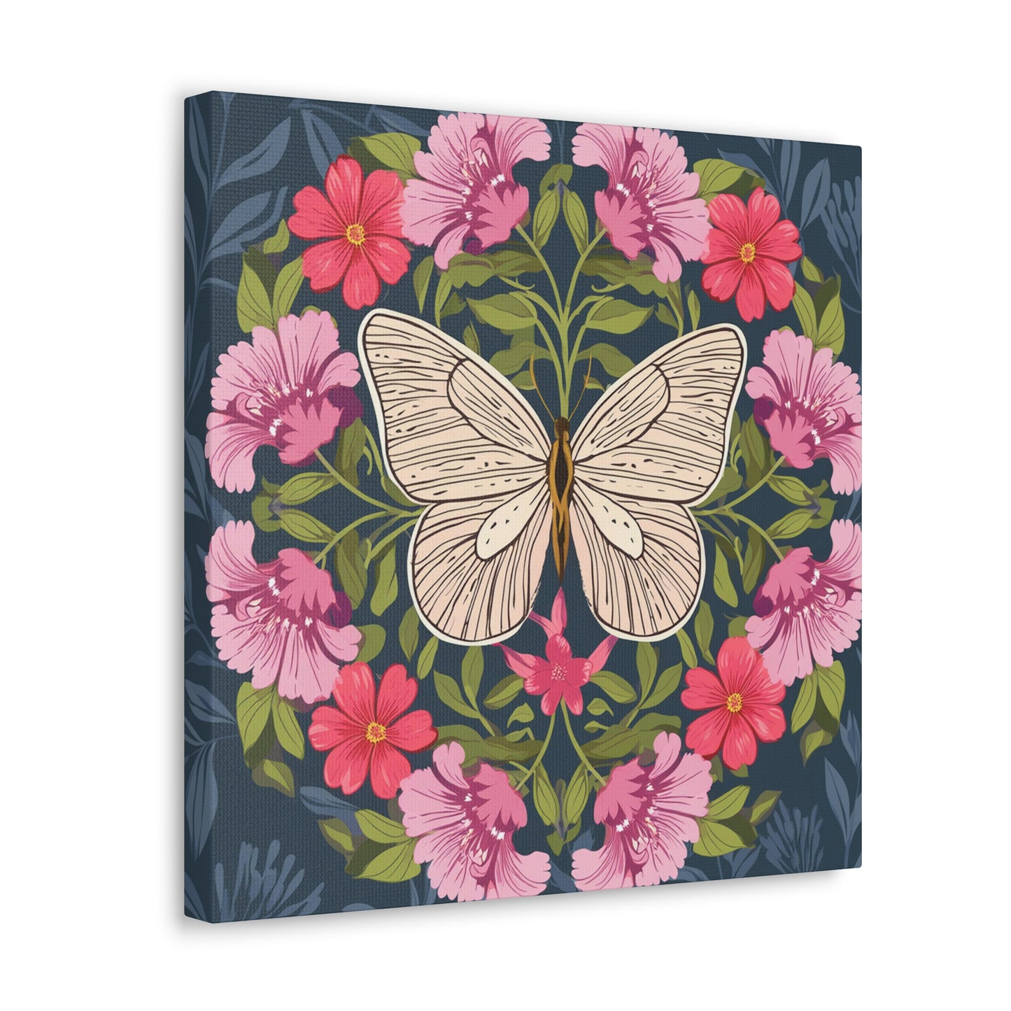 Butterfly in Flowers Canvas Gallery Wraps